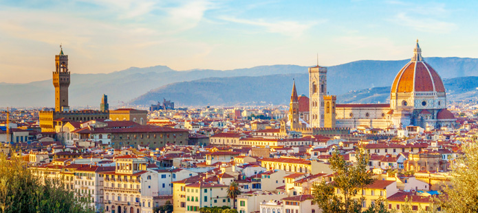 Uitzicht over de skyline van Florence
