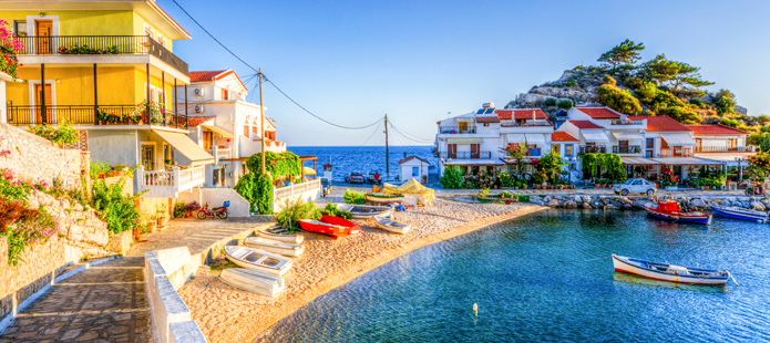 Kustplaats aan een Grieks Eiland