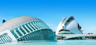 De kust met het strand in Valencia