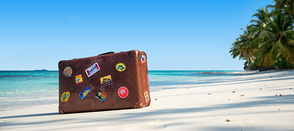 Valies op het strand